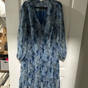 Joie Blue & Gray Long Sleeve Dress. XL.